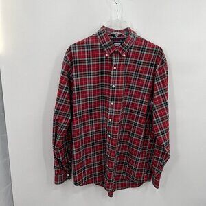 Lands End Plaid button down shirt Size Large Tall